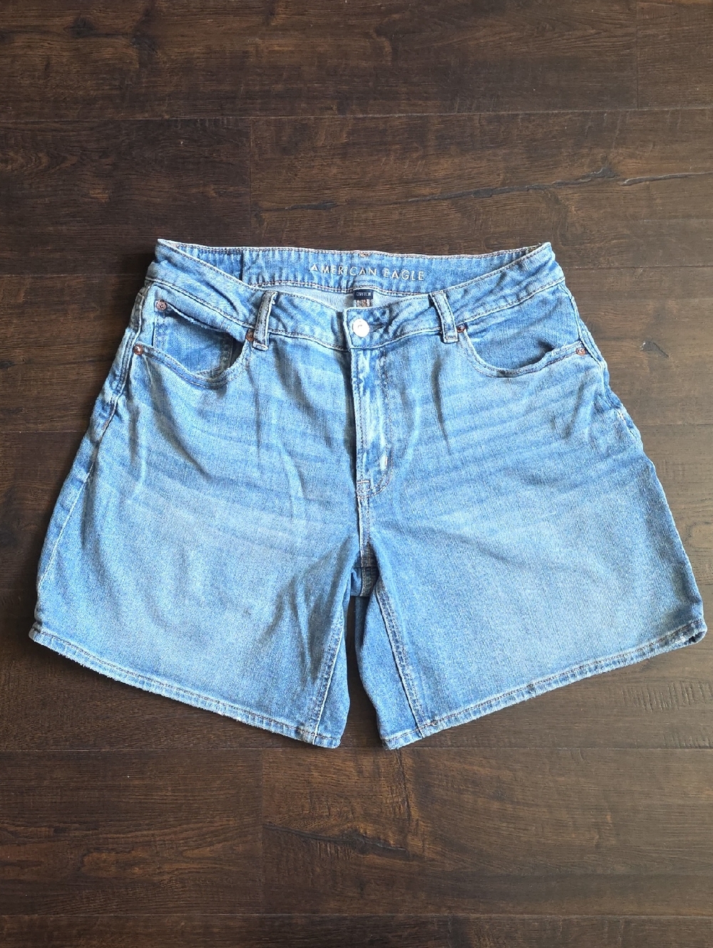 American Eagle Light Wash Stretch Denim Shorts